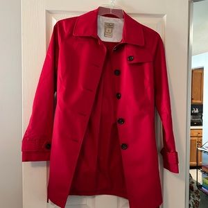 LL Bean red trench